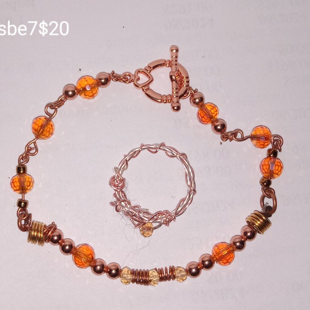 rose gold bracelet  with matching ring